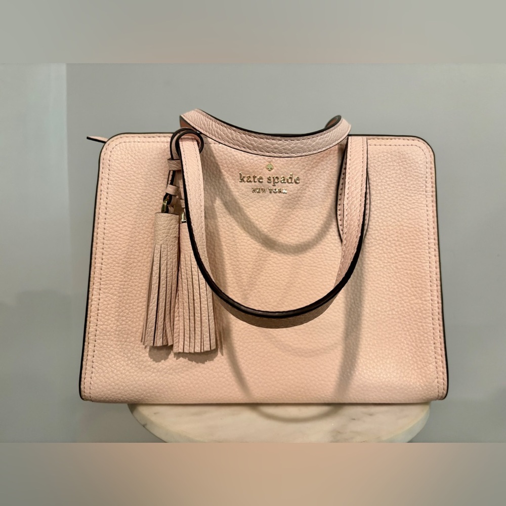 Kate Spade Rowe Medium Top Zip Satchel Peach Puff Blush Pink - Picture 3 of 13